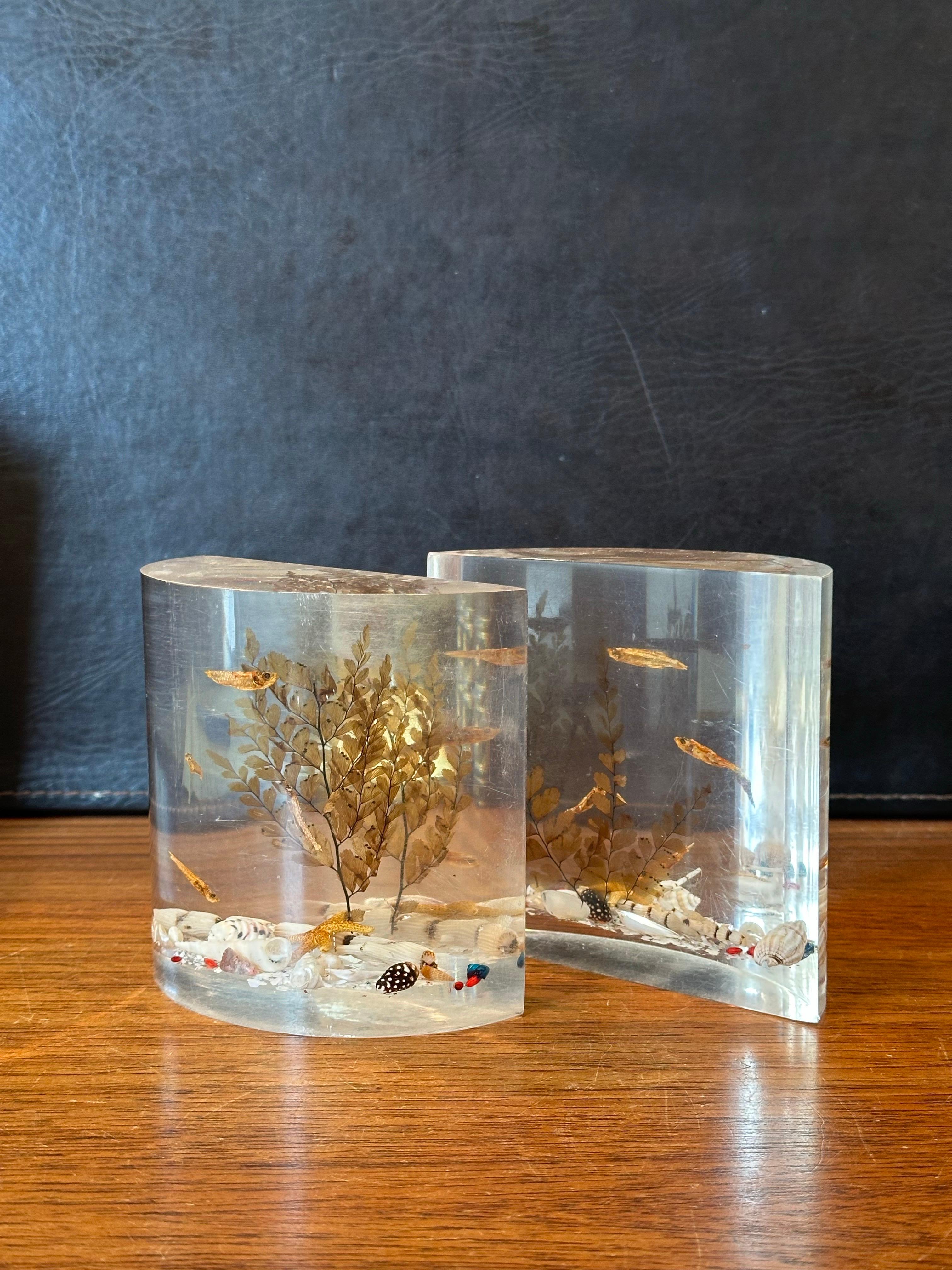 Par de sujetalibros MCM Lucite 