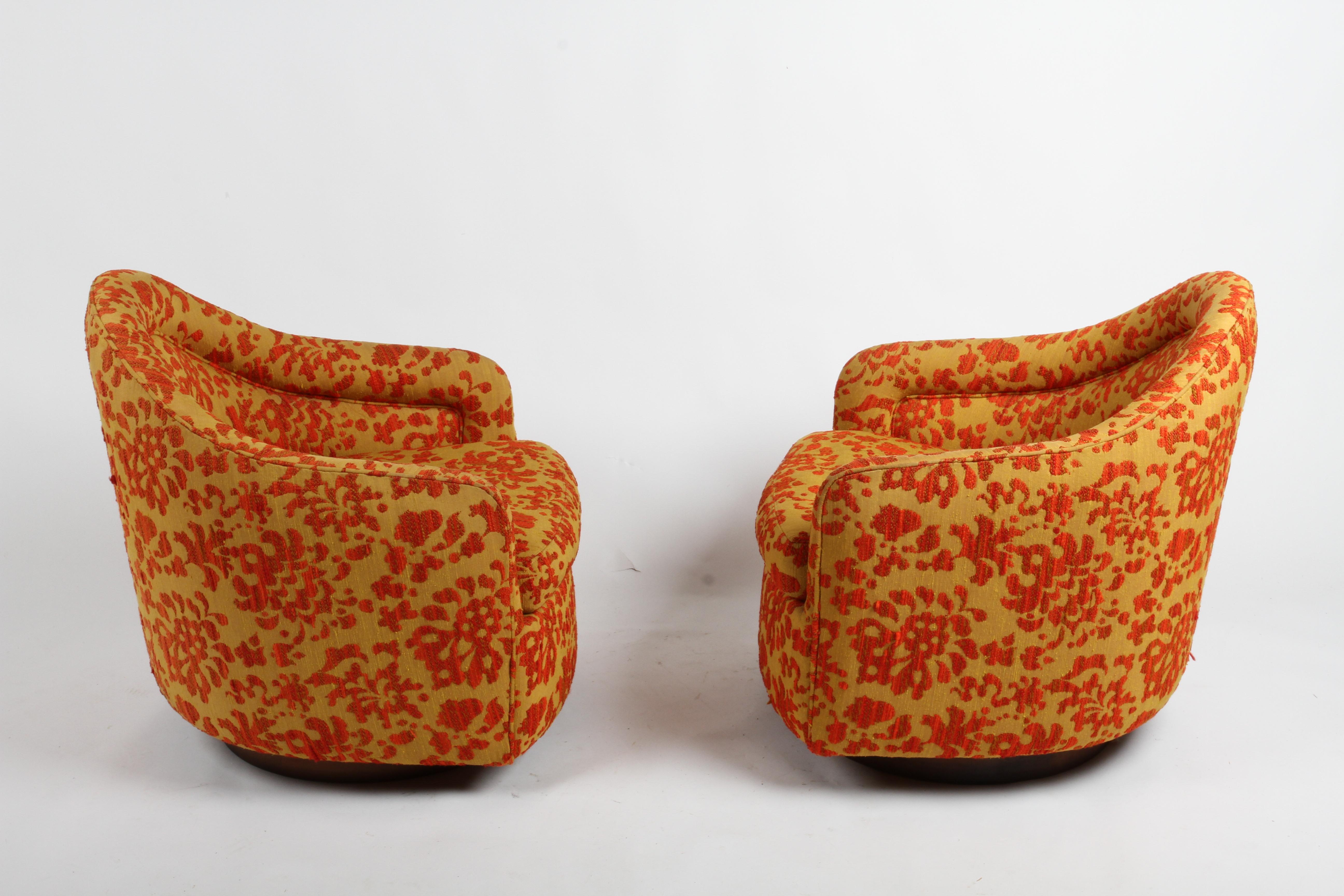 Pair of MCM Milo Baughman for Thayer-Coggin Swivel & Rocking Lounge Chairs 2