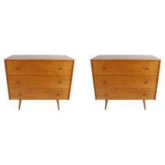 Pair of MCM Paul McCobb for Planner Group Blond Maple Three-Drawer Chests