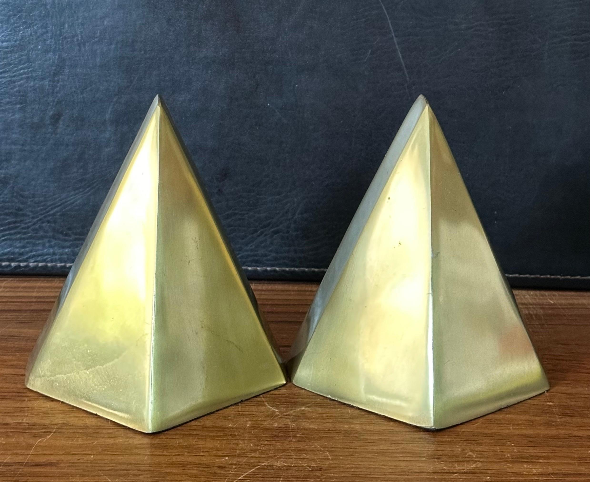 Pair of MCM Sculptural Brass Bookends in the style of William Macowski For Sale 6