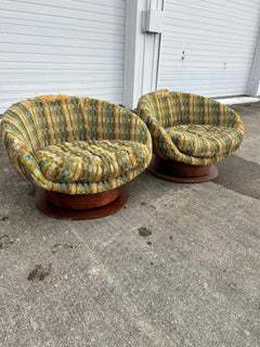 Pair of Mcm Swivel Egg Chairs