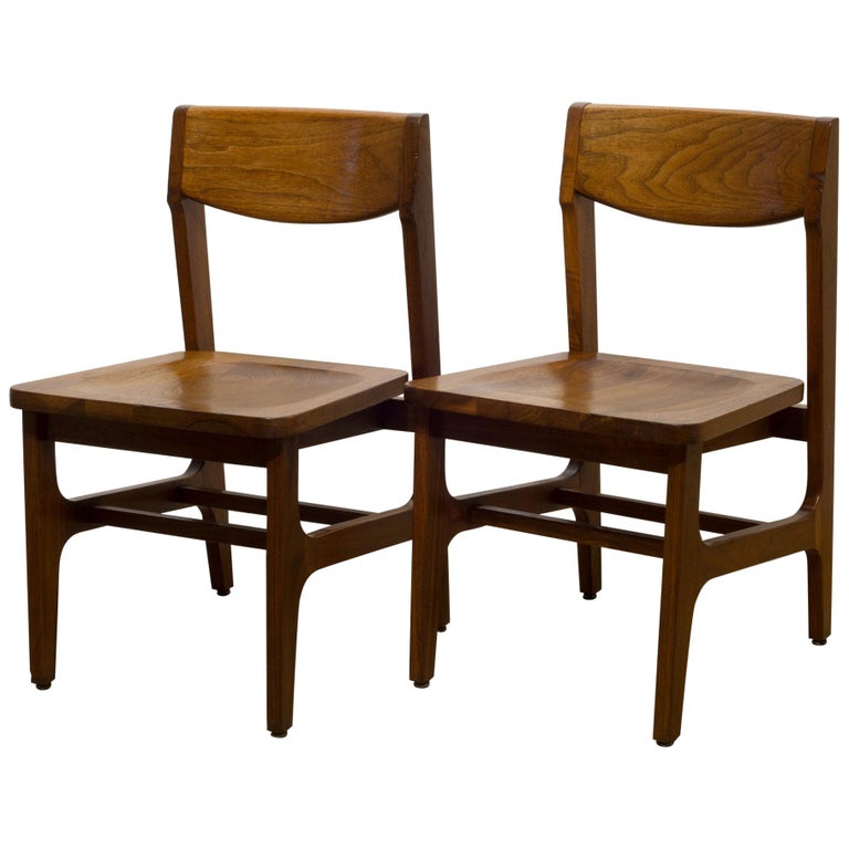 Pair of MCM Walnut Library Chairs, circa 1960s For Sale at 1stDibs