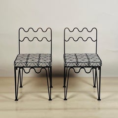 Pair of 'Méandre' Dark Bronze Outdoor Patio Chairs by Design Frères in COM
