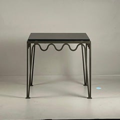 Pair of 'Méandre' Verdigris and Black Limestone End Tables by Design Frères