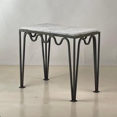 Pair of 'Méandre' Verdigris and Marble Side or End Tables by Design Frères