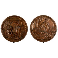 Pair of Medallions of King David & Bathsheba and Othello & Desdemona by Picault