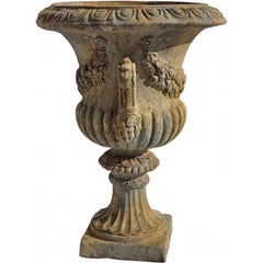 PAIRE DE VASE MEDICI CHALICE TERRACOTTA AVEC FESTOONS ET POIGNÉES 21ème siècle