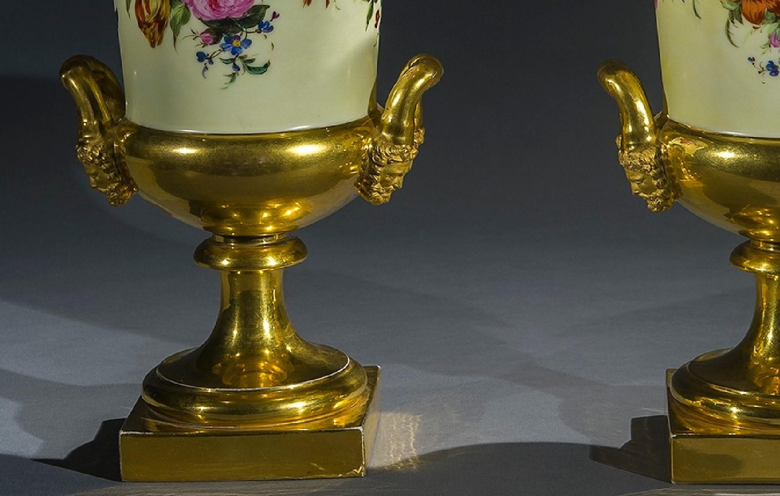 French Pair of Medici-Form Vases For Sale