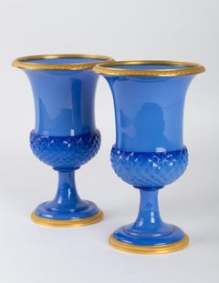 Pair of Medici Opaline Vase, Charles X Period