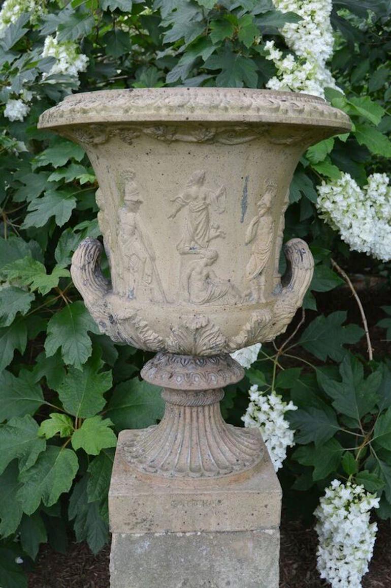 Scottish Pair of Medici style Stoneware Urns