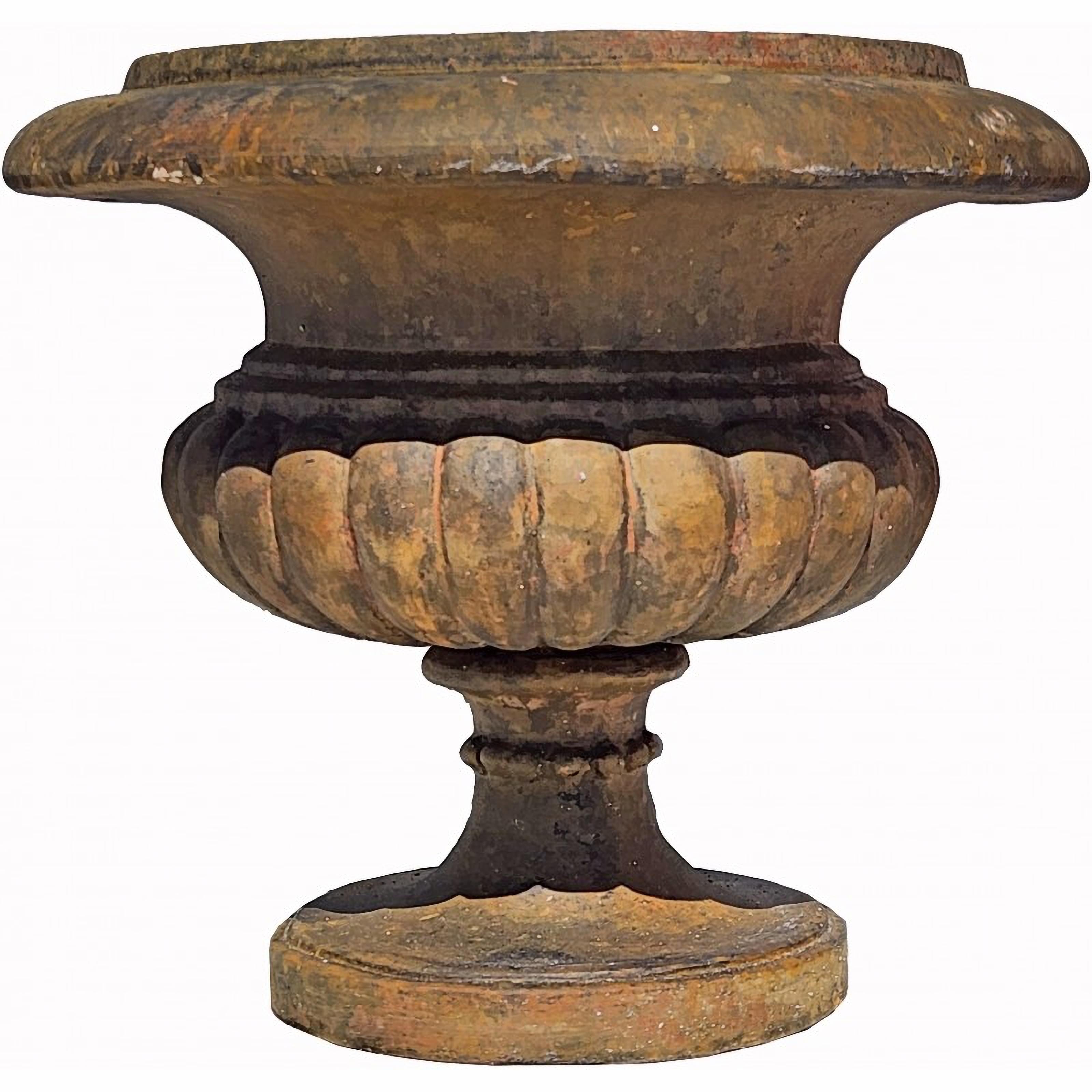 Hand-Crafted PAIR OF MEDICI TERRACOTTA GOBLETS FROM IMPRUNETA 20th Century For Sale