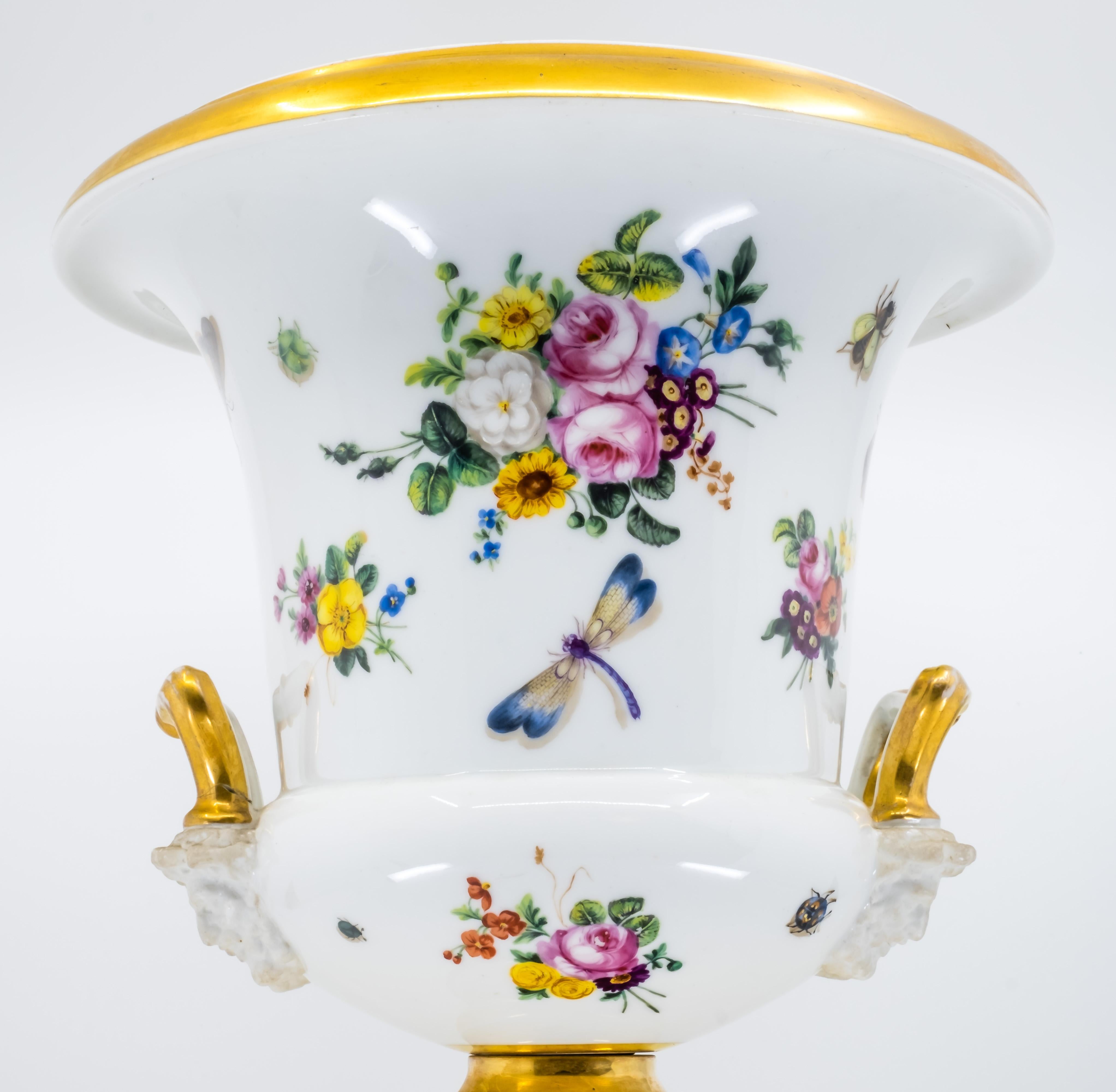 A pair of elegant vases finely painted with flowers and butterflies in brilliant colors, richly gilded on handles and base.

Shipping included
Free and fast delivery door to door by air
Original art work(s) from Europe.
 
 
 
 
   