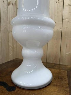 Pair of Medici vases in white Murano glass