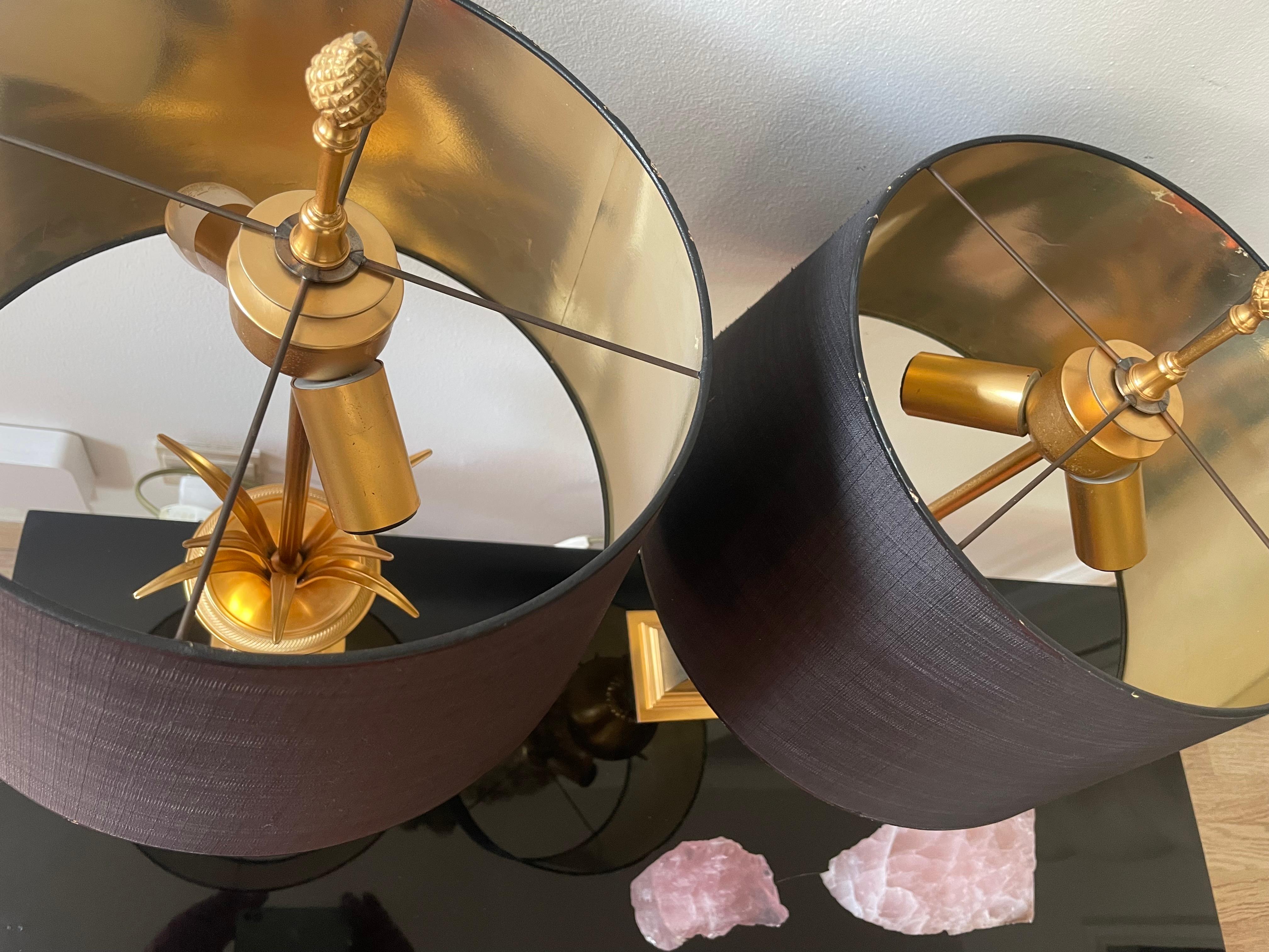 Pair of Medicis Brass Tables Lamps Attributed to Maison Charles, France 1960; For Sale 3