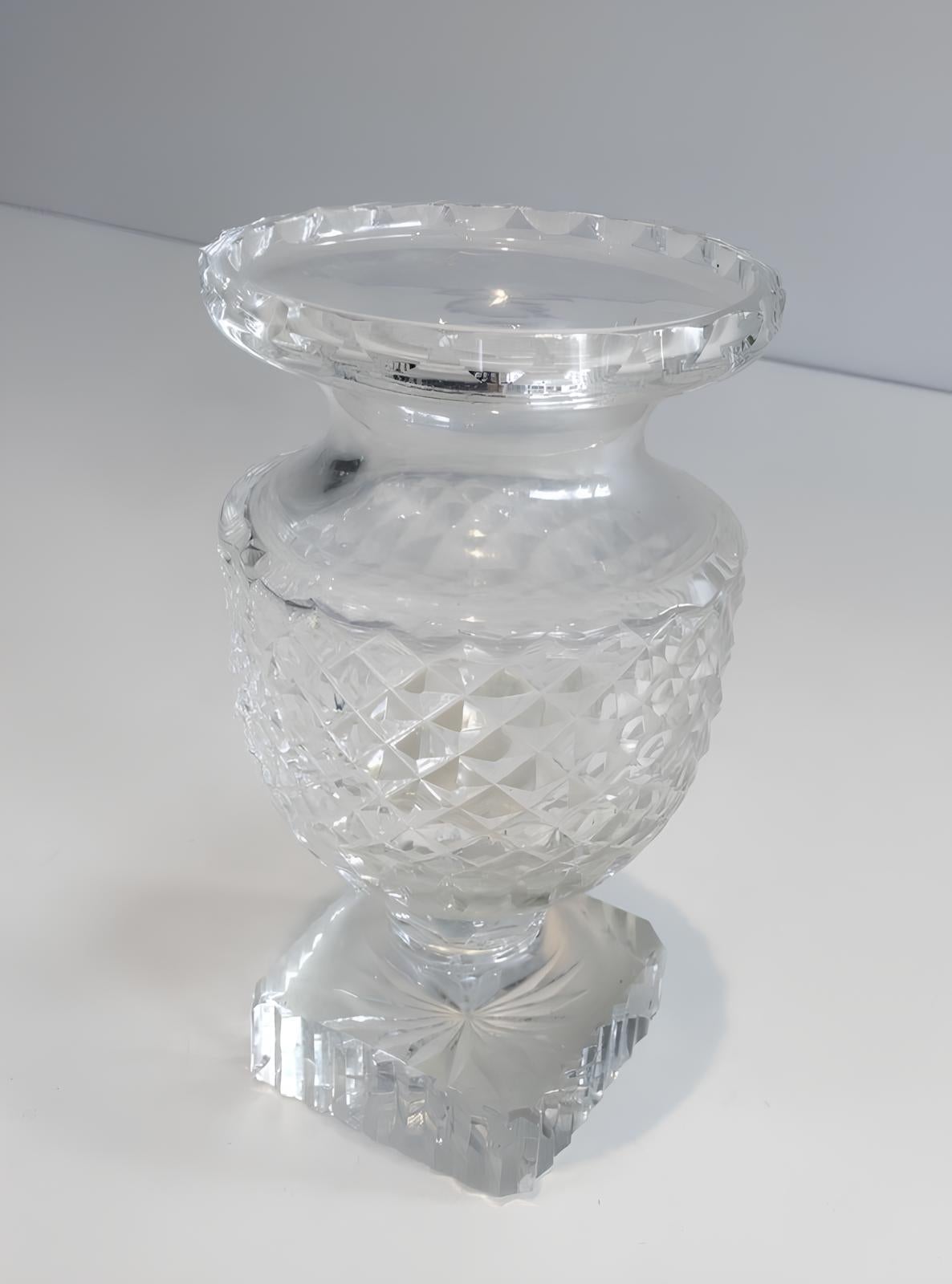 Early 20th Century Pair of Medicis Style Crystal Vases For Sale
