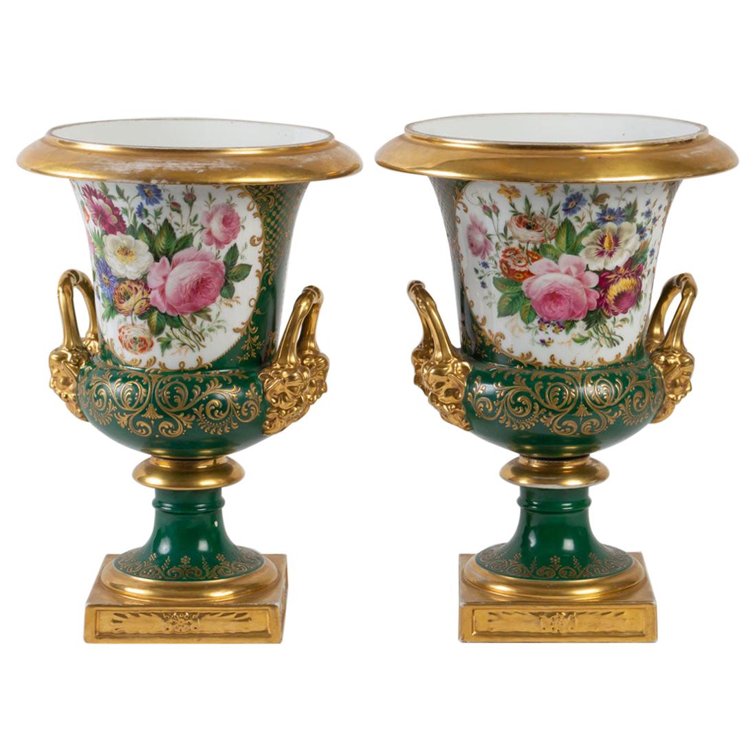 Pair of Medicis Vases in Porcelain