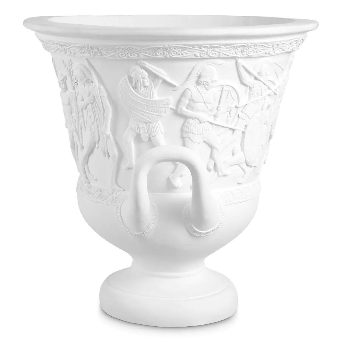 Pair of Medicis vases in terracotta, contemporary work.

A pair of contemporary terracotta Medicis vases decorated with Roman scenes.

H: 60 cm, D: 60 cm