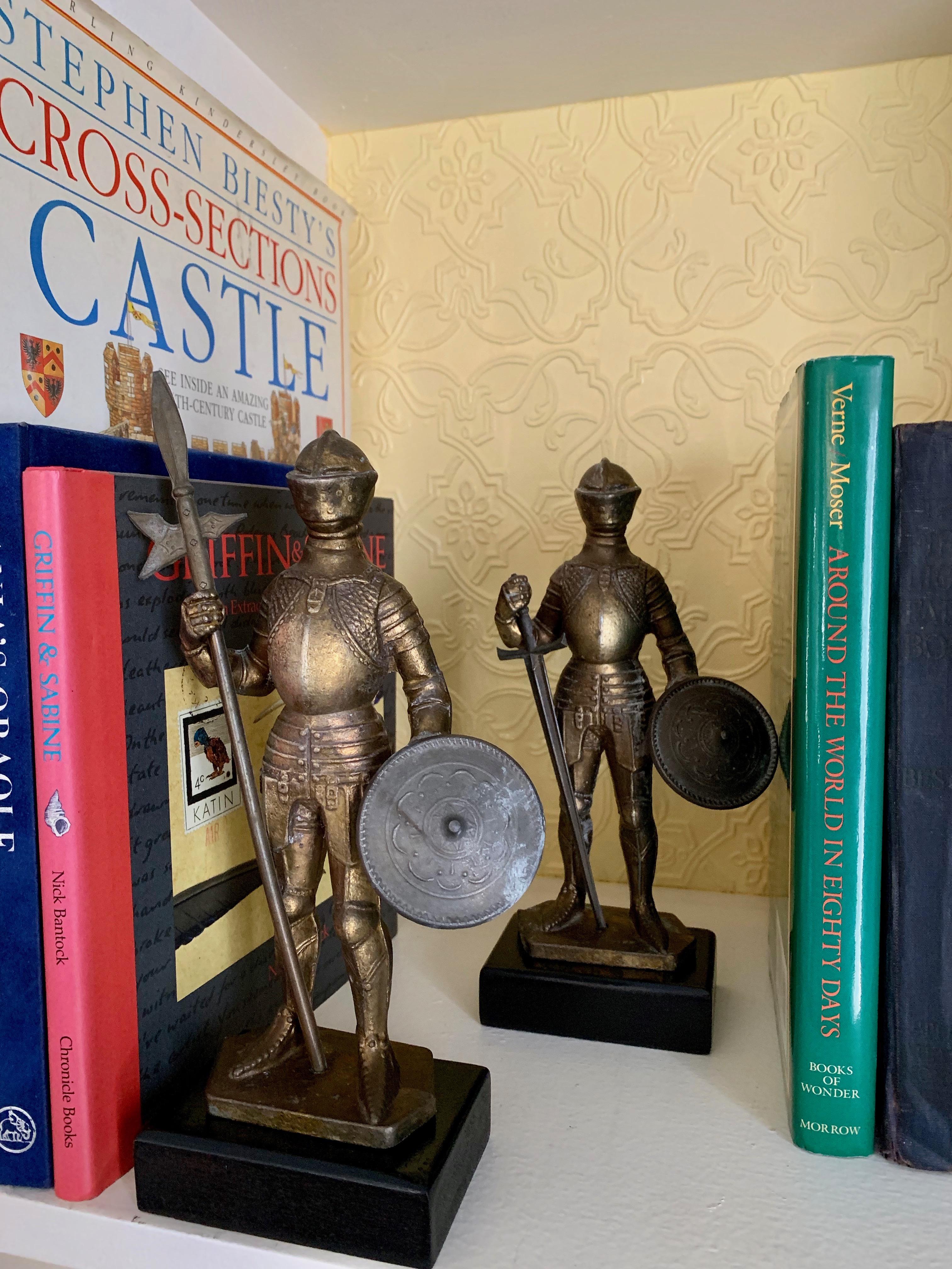 English Pair of Medieval Knight Bookends