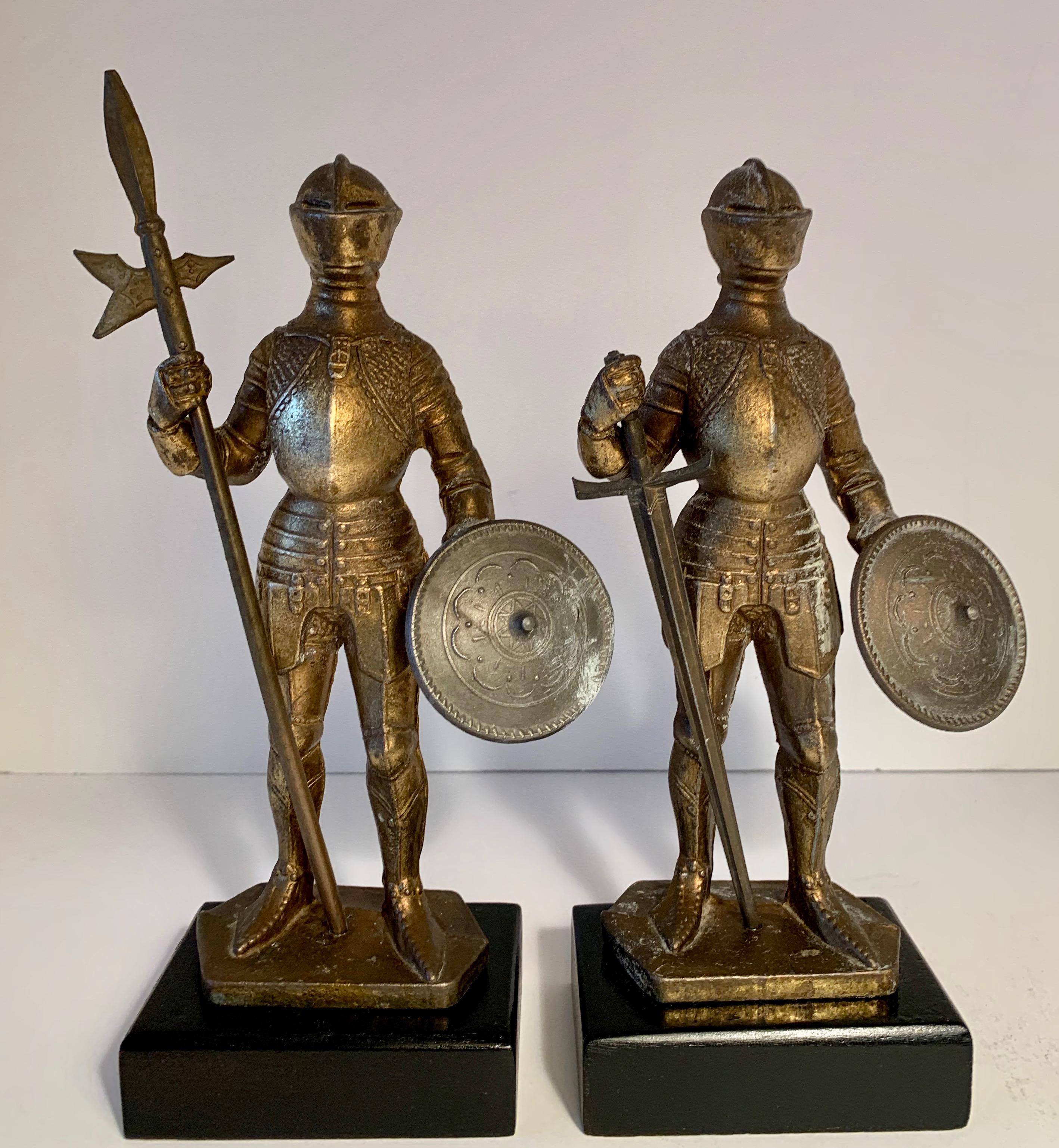 Pair of Medieval Knight Bookends In Good Condition In Los Angeles, CA