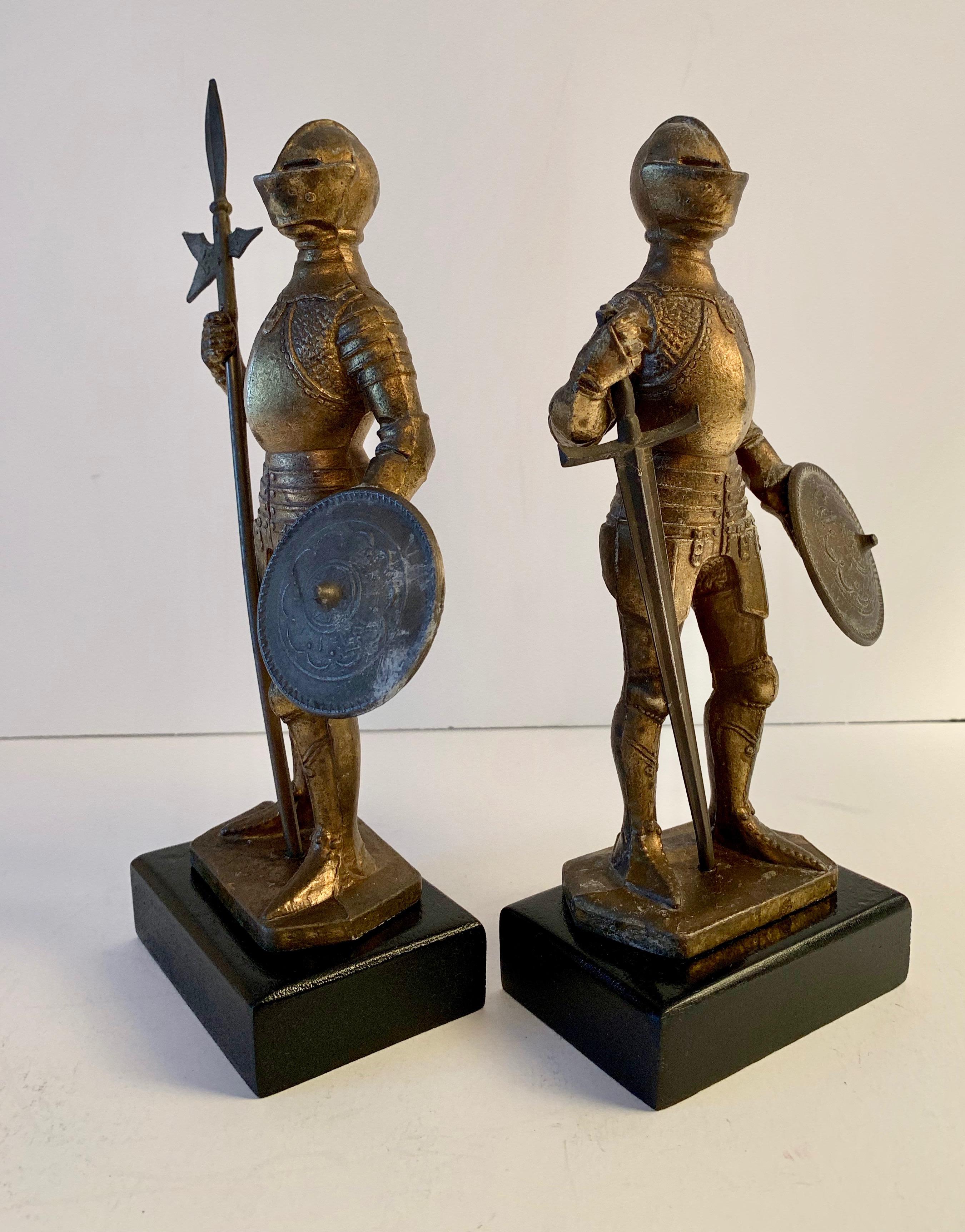 20th Century Pair of Medieval Knight Bookends