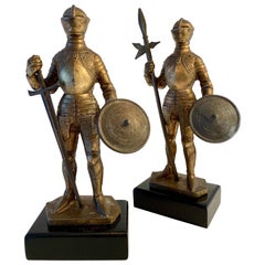 Vintage Pair of Medieval Knight Bookends