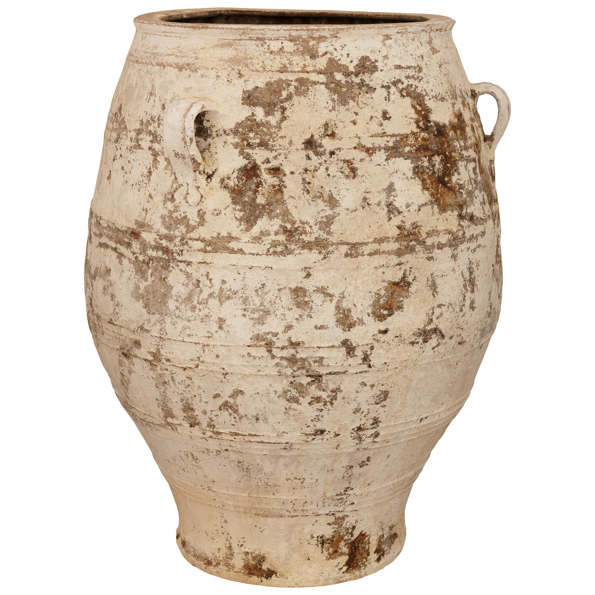Italian pair of Mediterranean 19th century patinated Terra Cotta olive jars For Sale