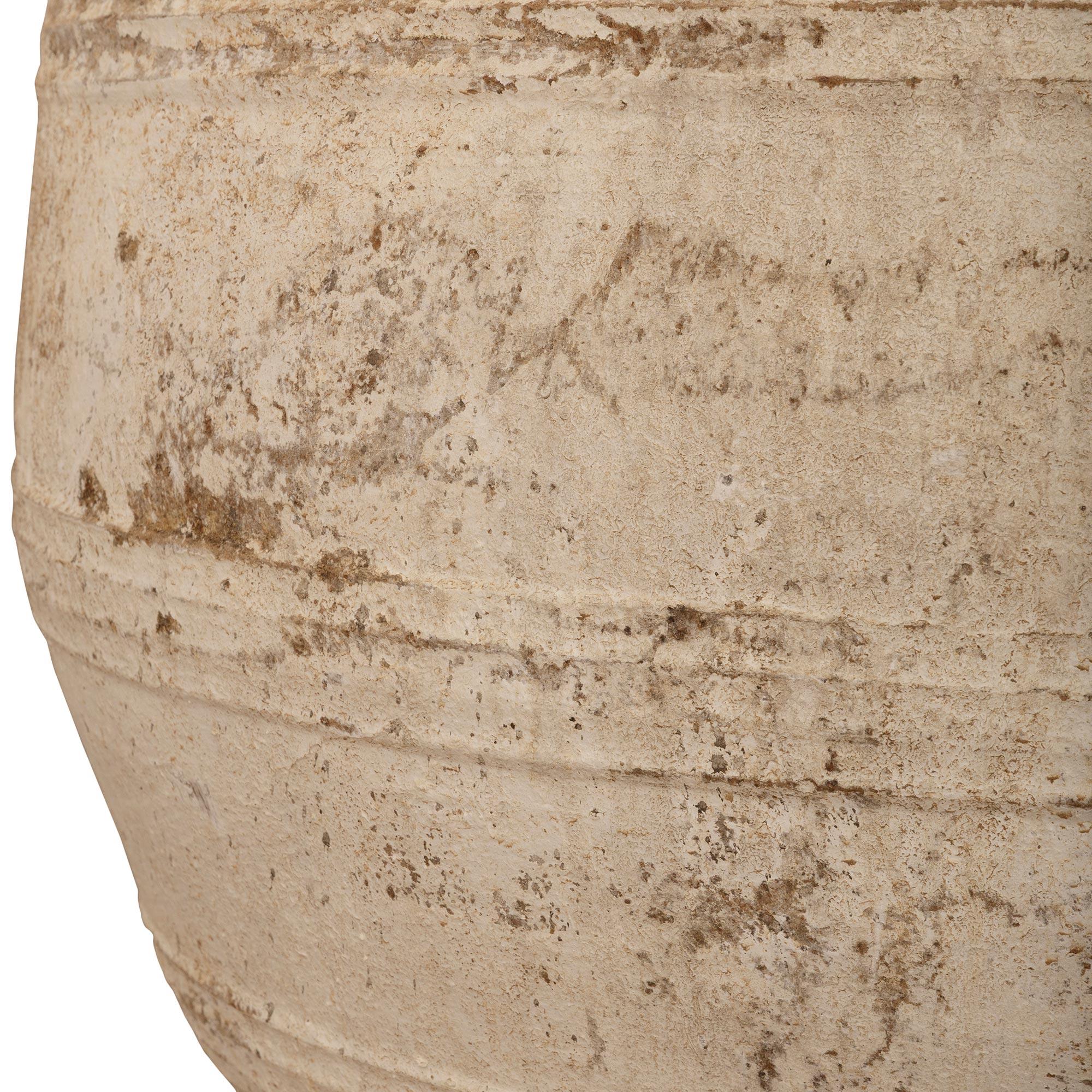 Terracotta pair of Mediterranean 19th century patinated Terra Cotta olive jars For Sale