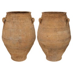pair of Mediterranean 19th century Terra Cotta olive jars
