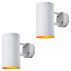 Pareja de lámparas de exterior medianas Hans-Agne Jakobsson C627/110 "Rulle" en blanco