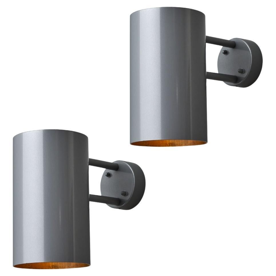Coppia di applique medie Hans-Agne Jakobsson C627/110 'Rulle' in A. Silver verniciato
