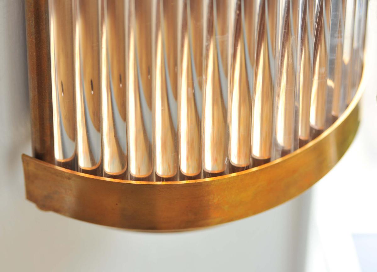 Pair of Medium Italian Brass Ravello Wall Lights with 3 Tier Detail For Sale 1