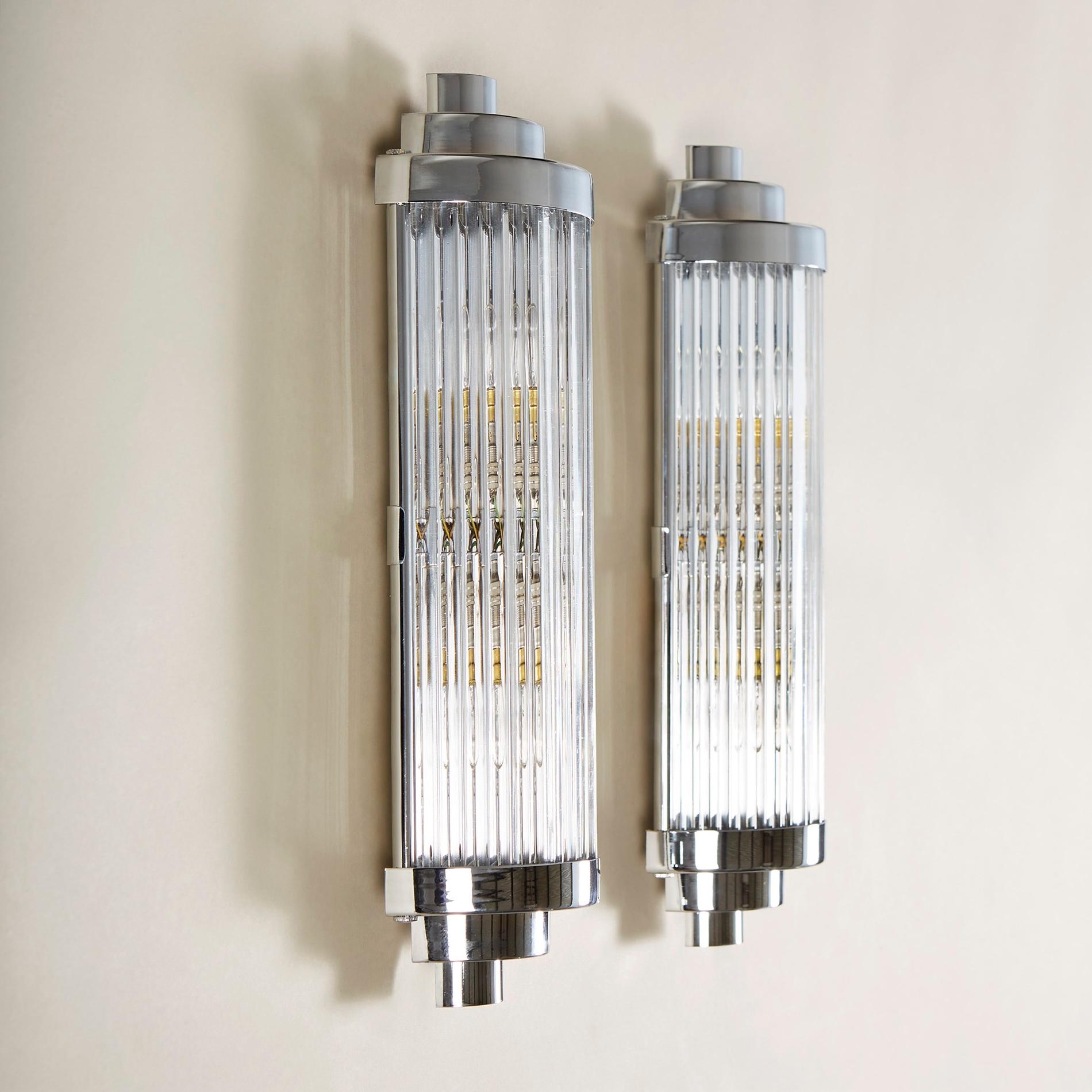 Paar italienische Ravello Wall Lights aus Chrom und Glas mit 3 Stufen Detail (21. Jahrhundert und zeitgenössisch) im Angebot