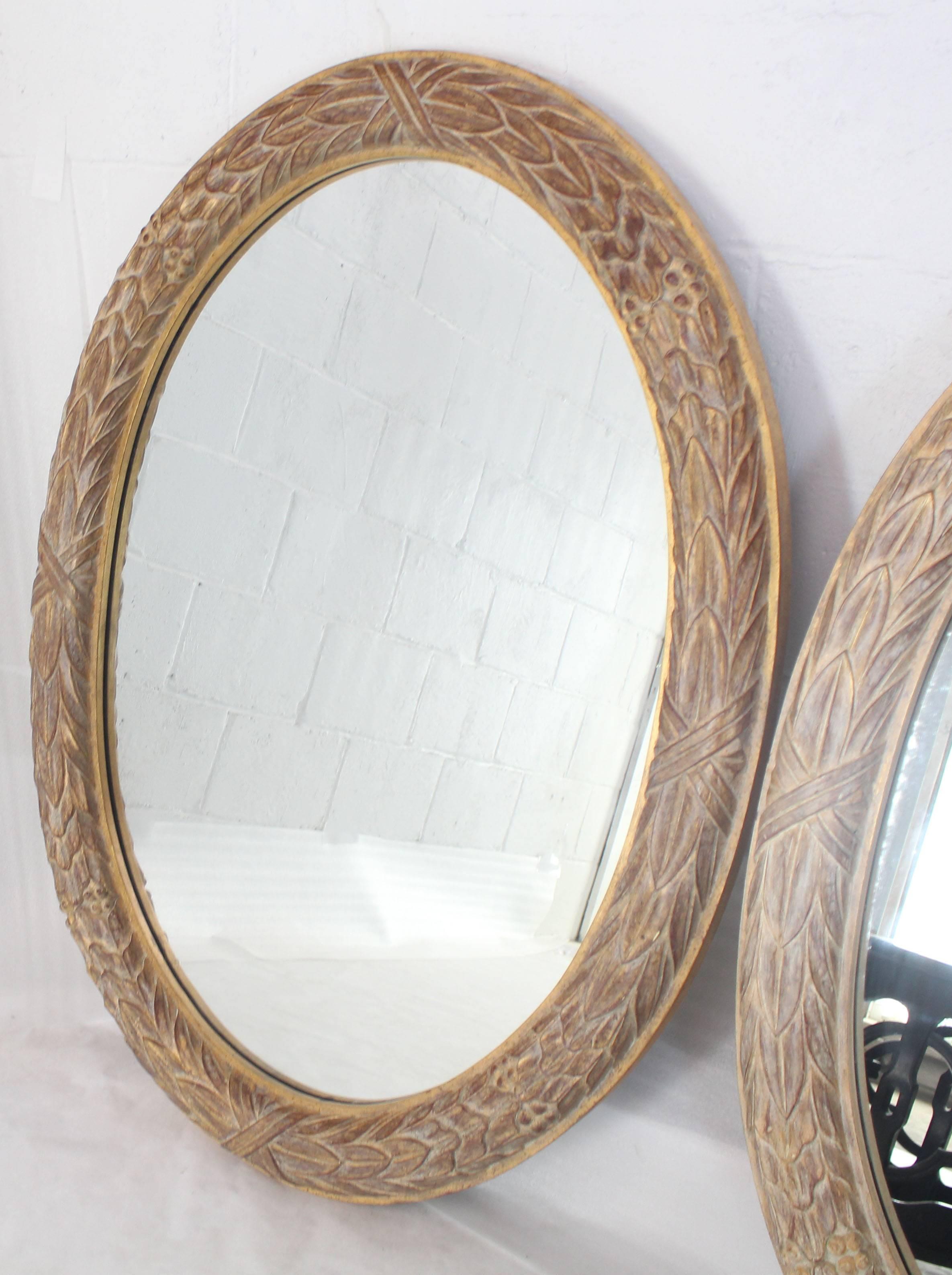 medium oval and gold mirror