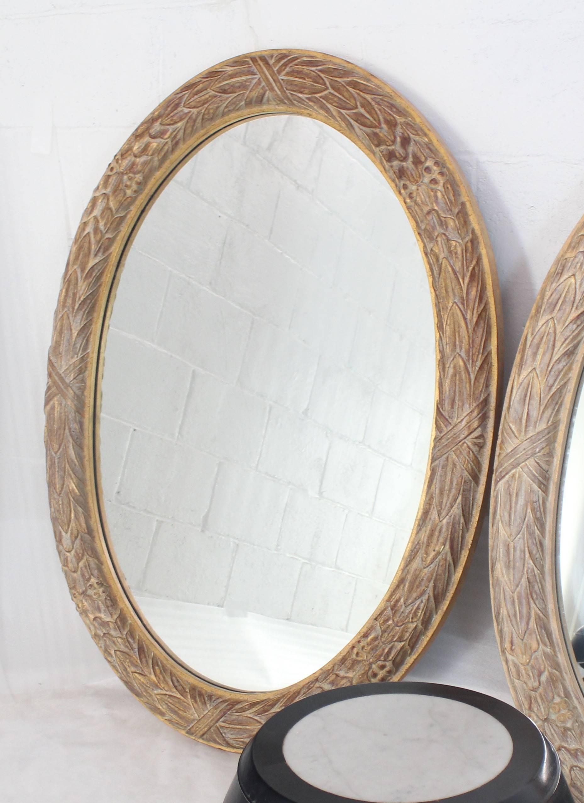 large oval gold mirror