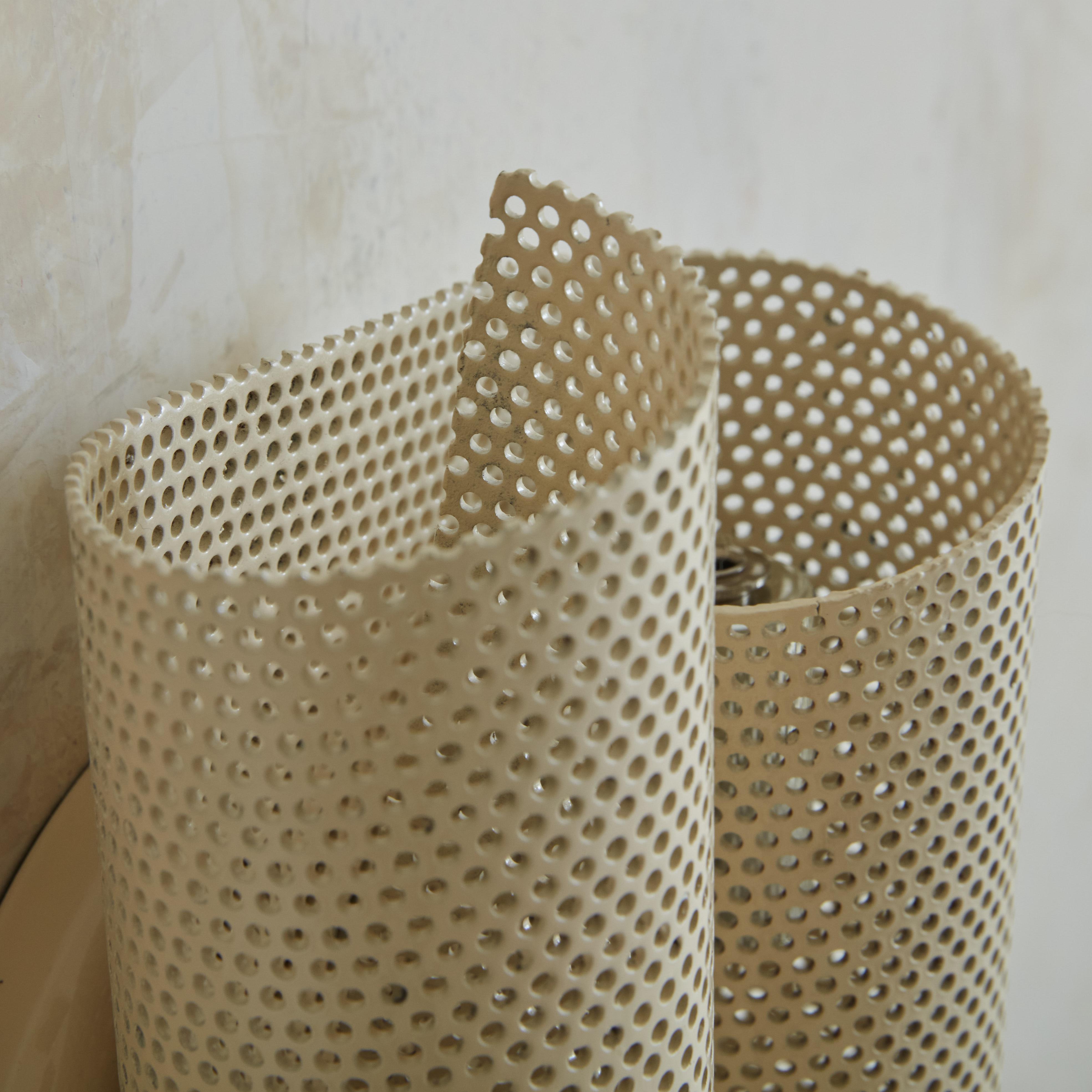 Pair of Medium Perforated Metal Sconces in the Style of Mathieu Matégot For Sale 2