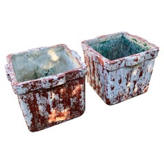 Pair of Medium Ribbed Eternit Planters Designed by Willy Guhl