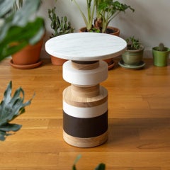Pair of Medium Sass Bedside Tables from Souda, Small Marble Top, Made to Order