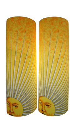 Pair of Medium Size Perspex Table Lamps Sole by Barnaba Fornasetti 1995