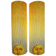 Pair of Medium Size Perspex Table Lamps Sole by Barnaba Fornasetti 1995