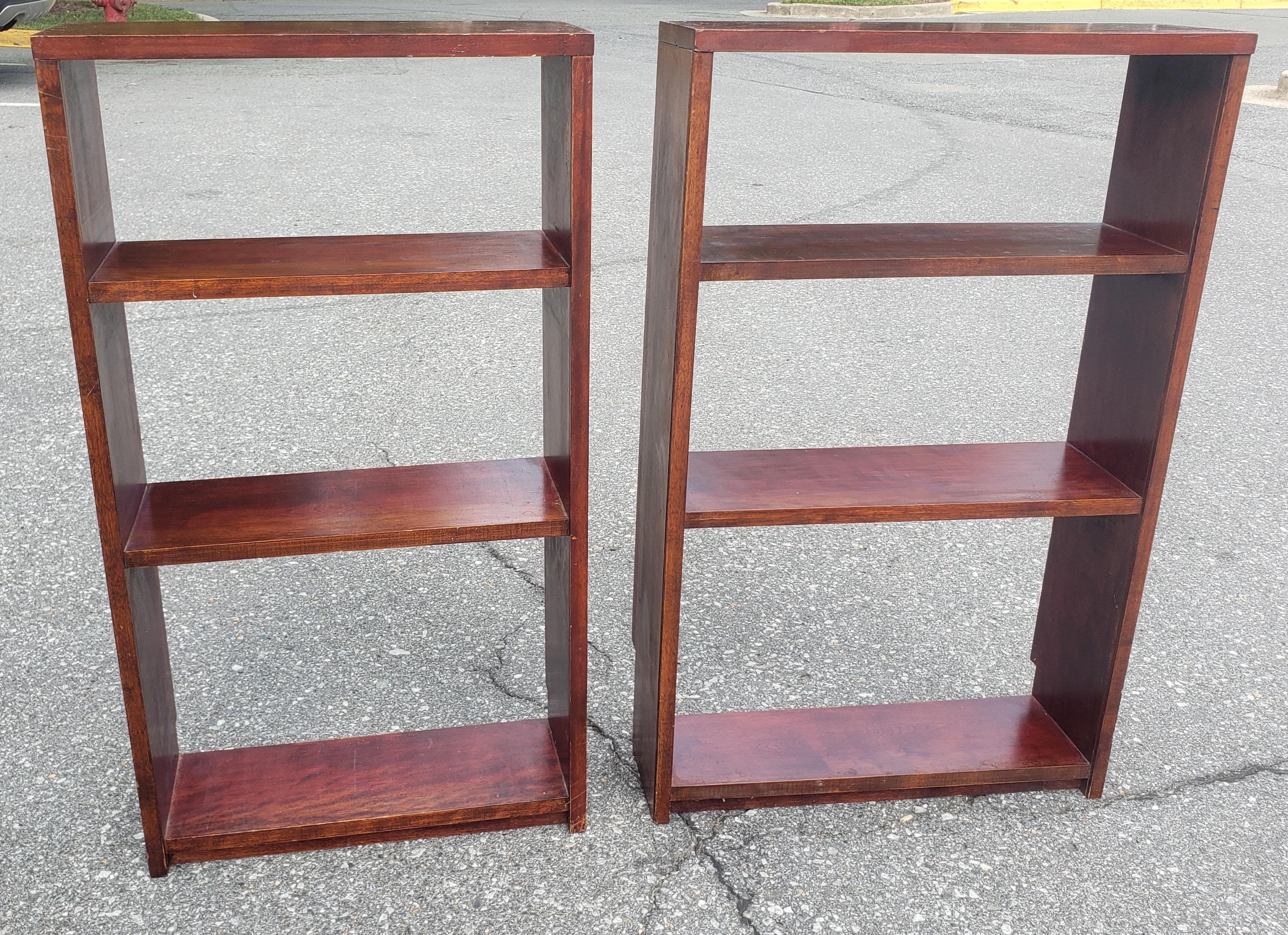 Modern Pair of Medium Size Solid Cherry Open Bookcases For Sale