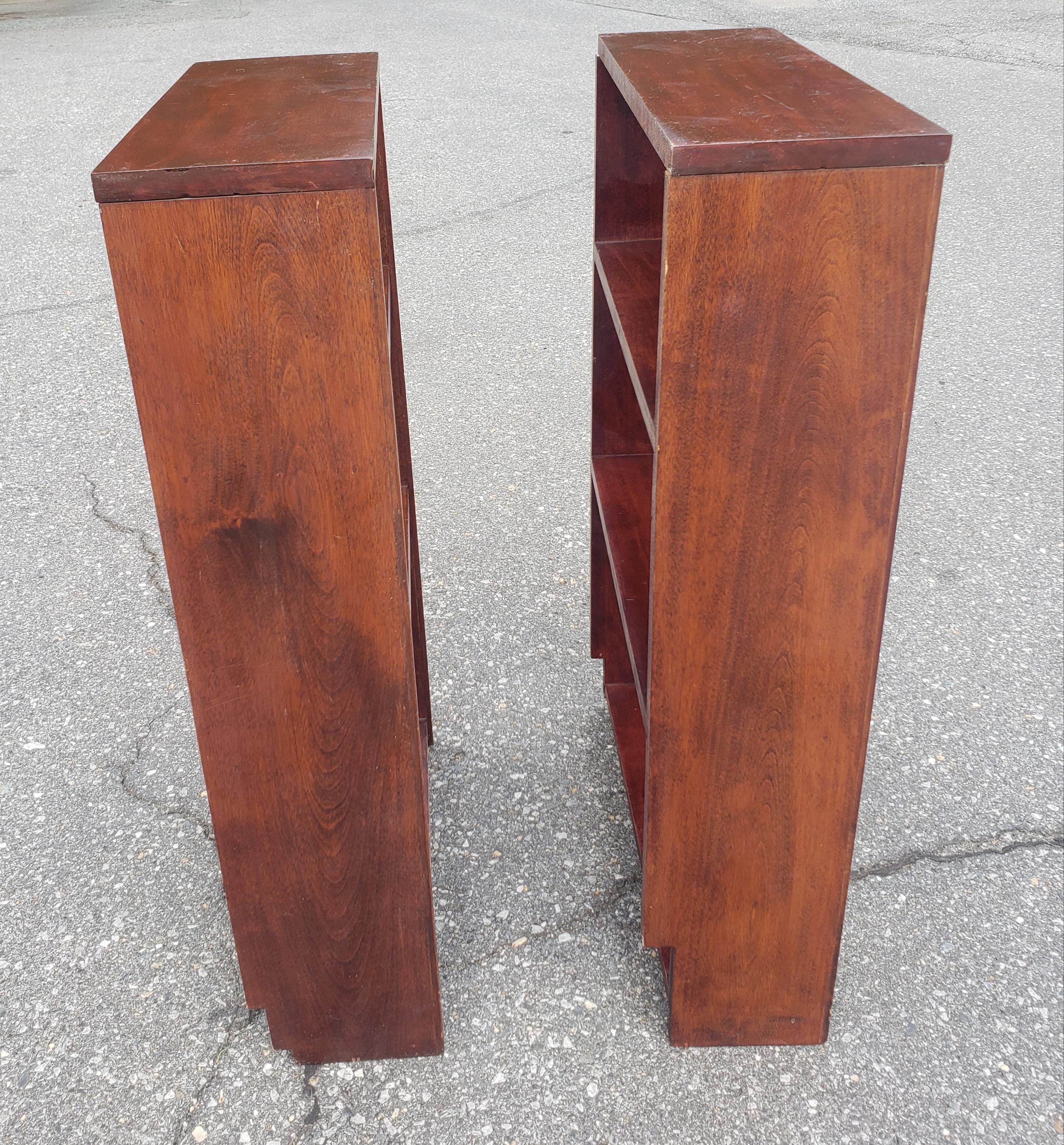 American Pair of Medium Size Solid Cherry Open Bookcases For Sale
