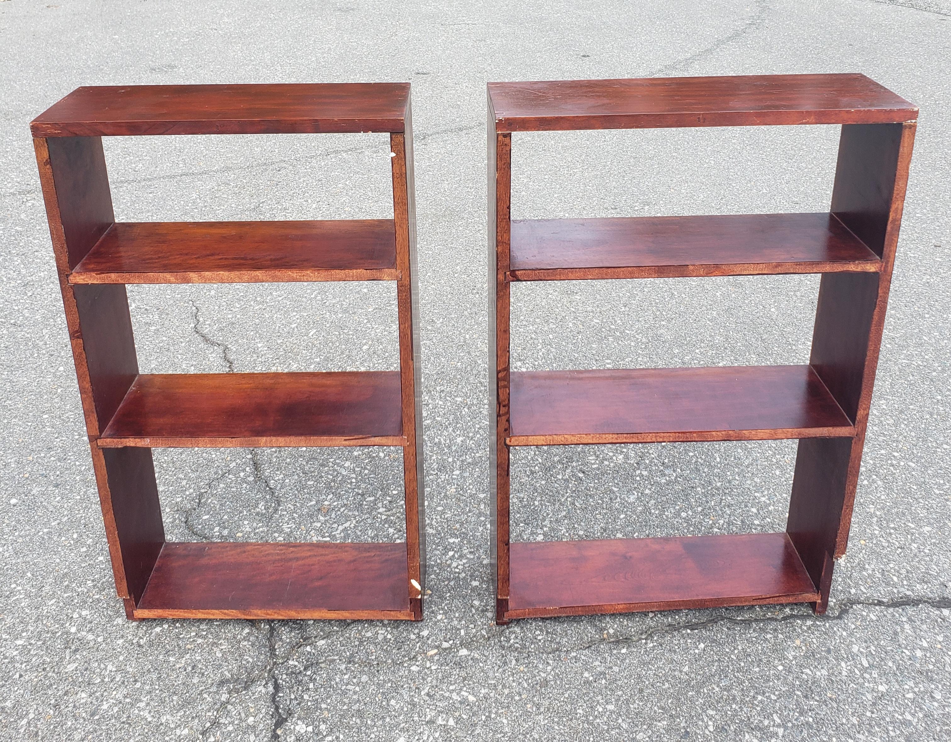 Pair of Medium Size Solid Cherry Open Bookcases For Sale 1