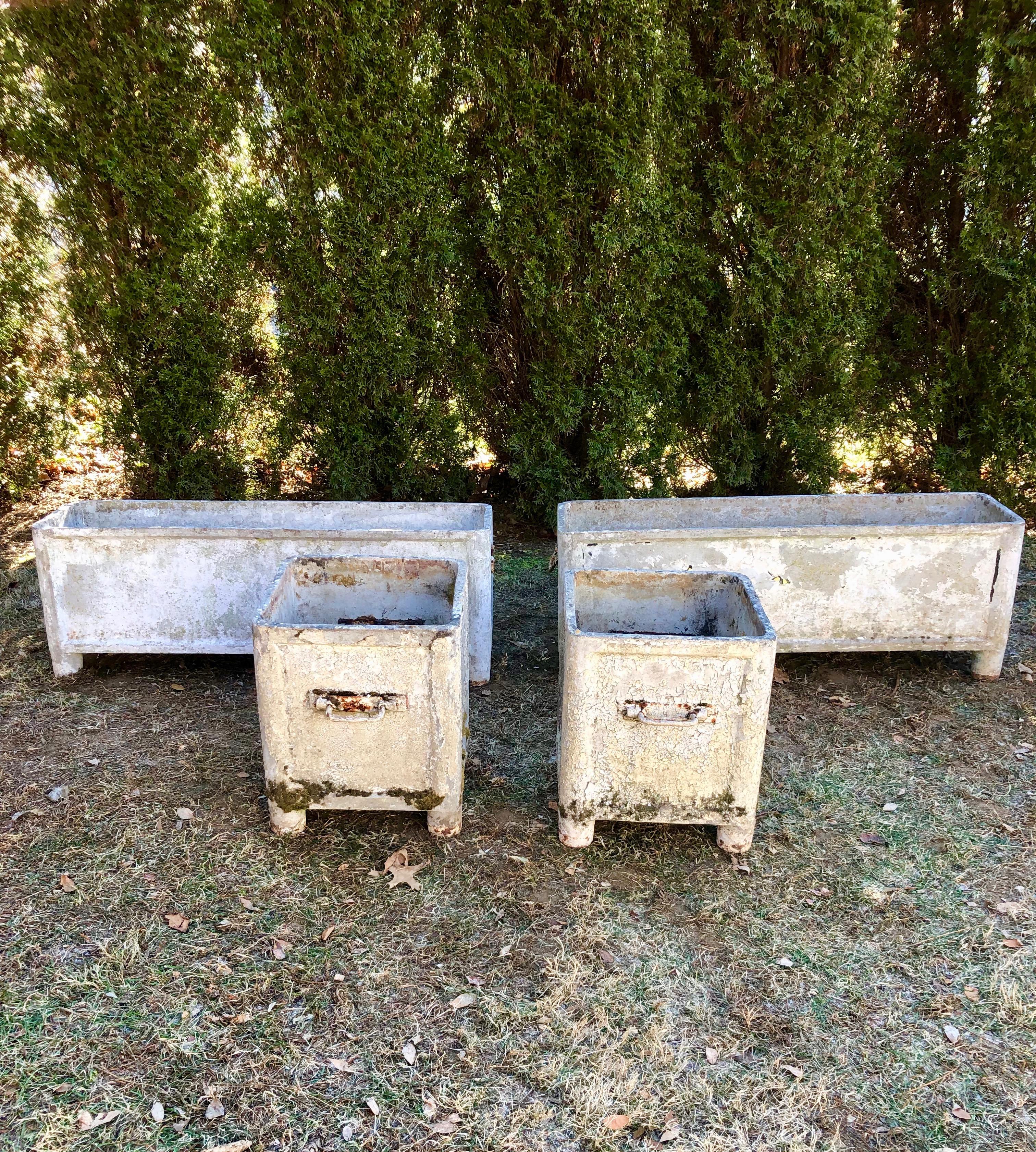 Pair of Medium-Sized French Square Planters by Chanal 5
