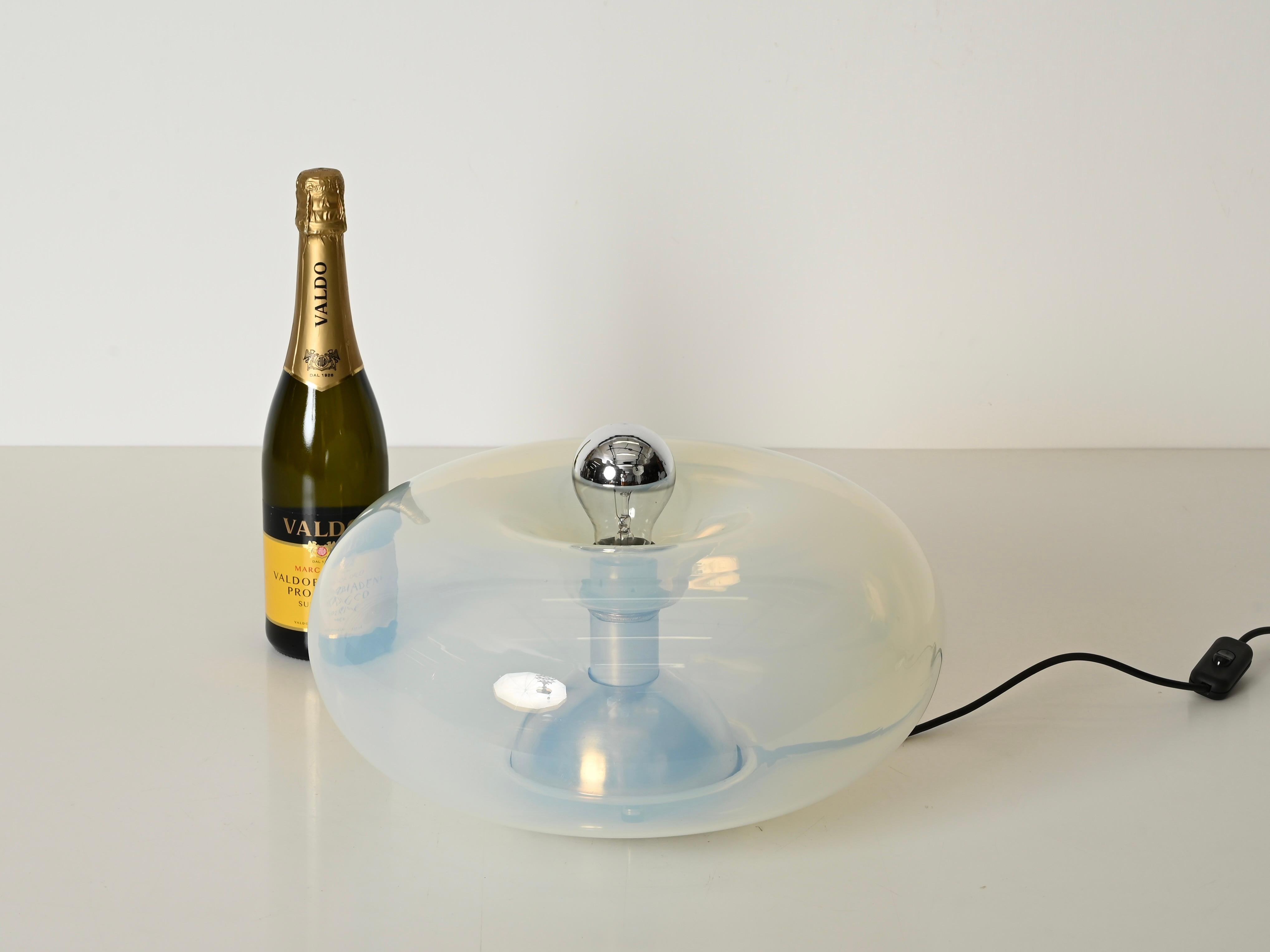 Paar Medusa-Tischlampen aus perlmuttfarbenem Murano-Glas von C. Nason, Italien 1960er Jahre (Italienisch) im Angebot