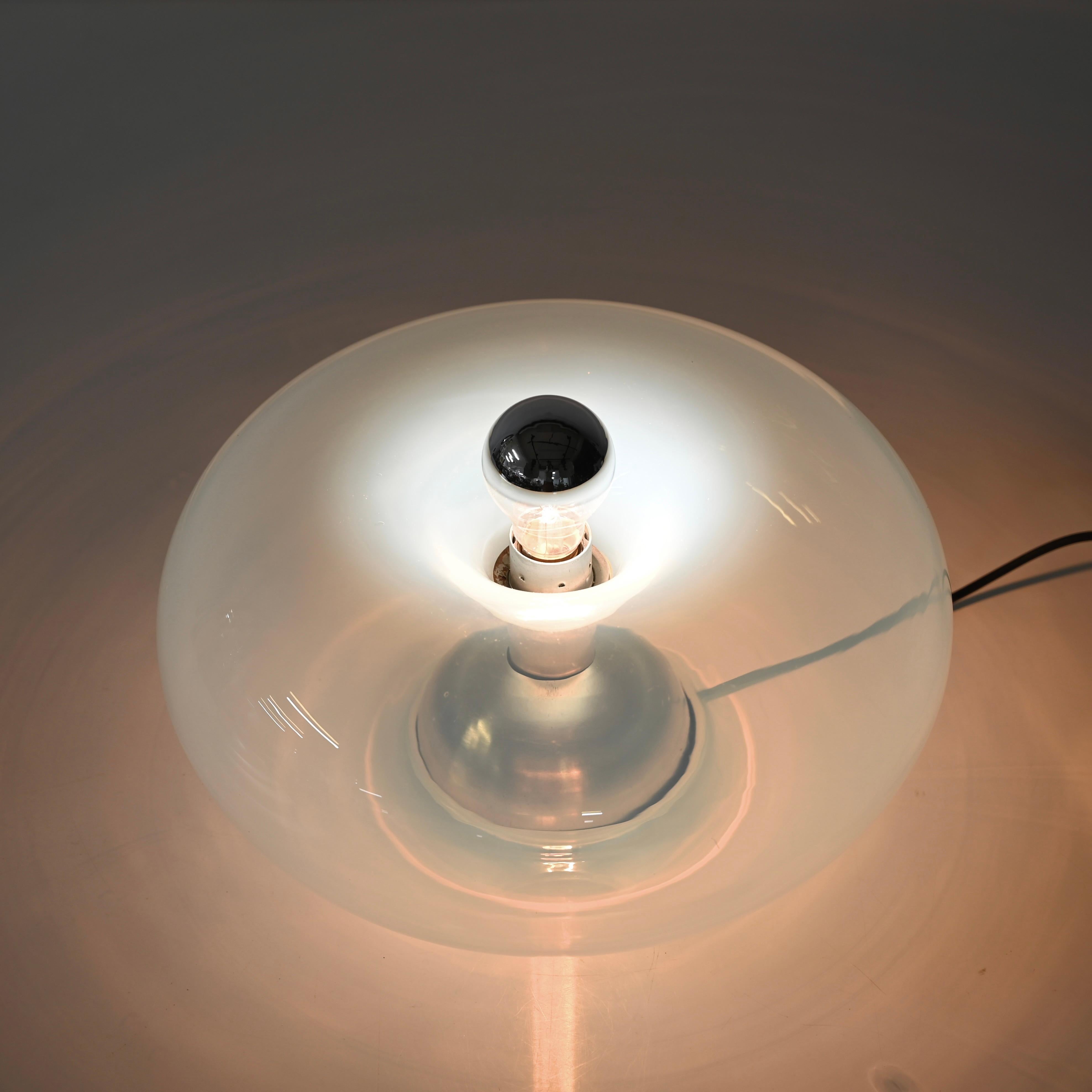 Paar Medusa-Tischlampen aus perlmuttfarbenem Murano-Glas von C. Nason, Italien 1960er Jahre (Handgefertigt) im Angebot