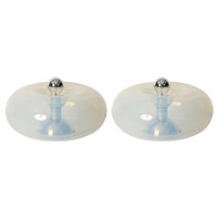 Paire de lampes de table Medusa en verre de Murano nacré par C.C., Italie, années 1960