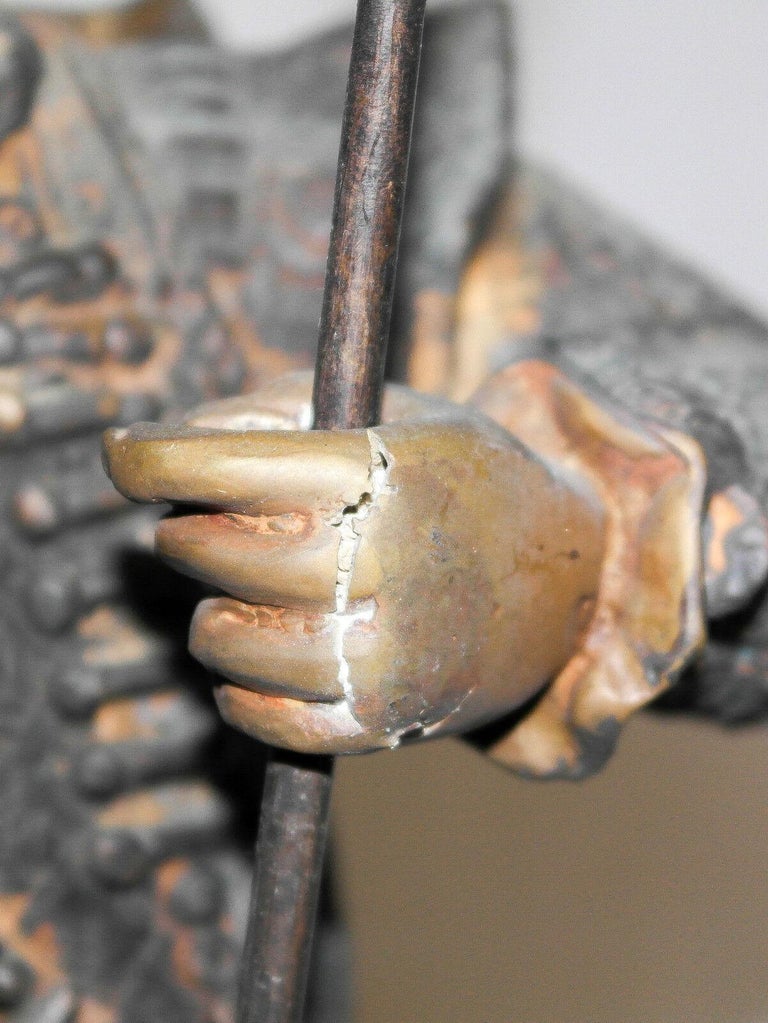 PAIR OF MEIJI PERiOD (18681912) JAPANESE HAYABUSA BRONZE SAMURAI