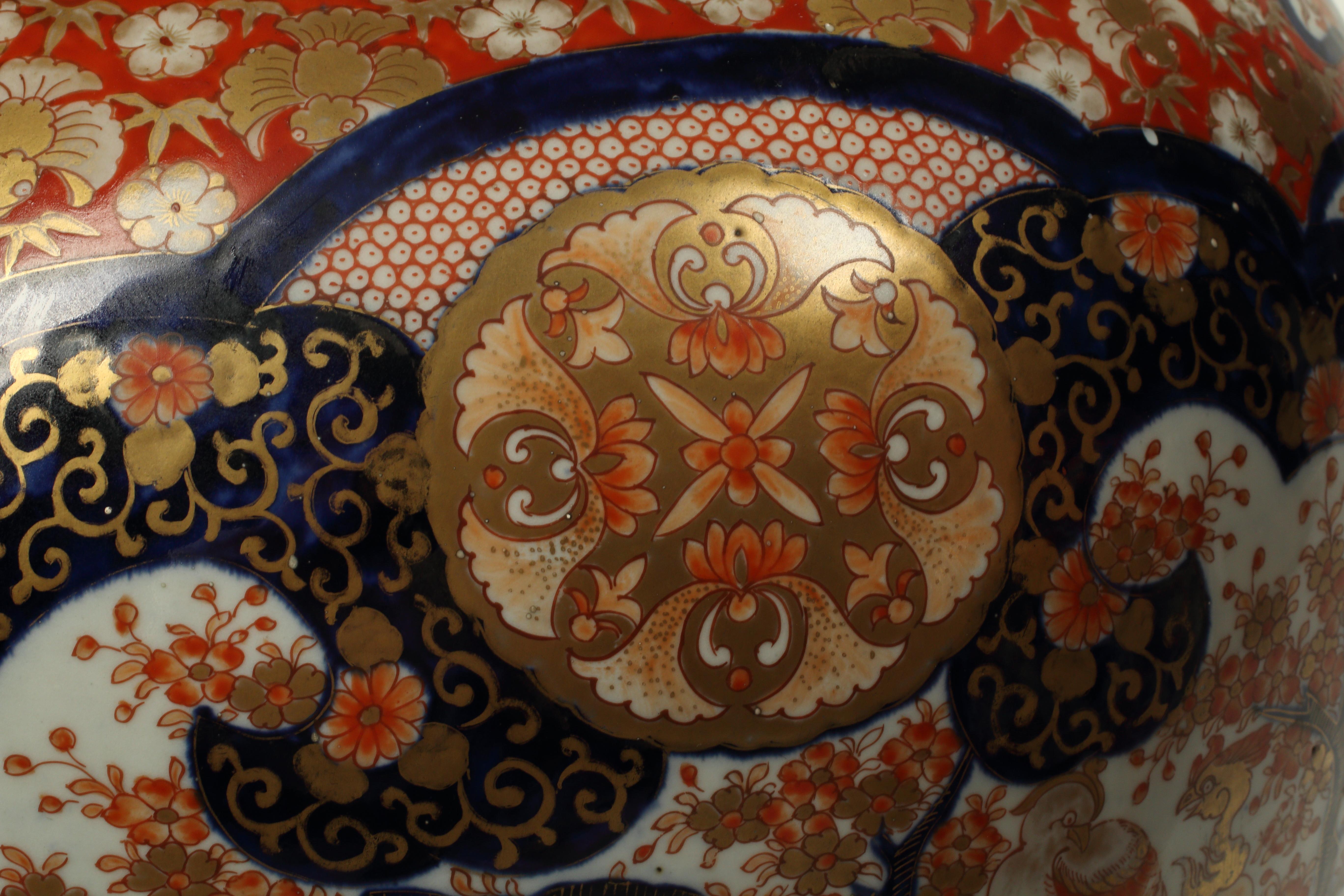 Porcelain Pair of Meiji Period Imari Vases, 19th Century Japanese
