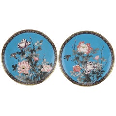 Pair of Meiji Period Japanese Cloisonne Chargers, 19th Century