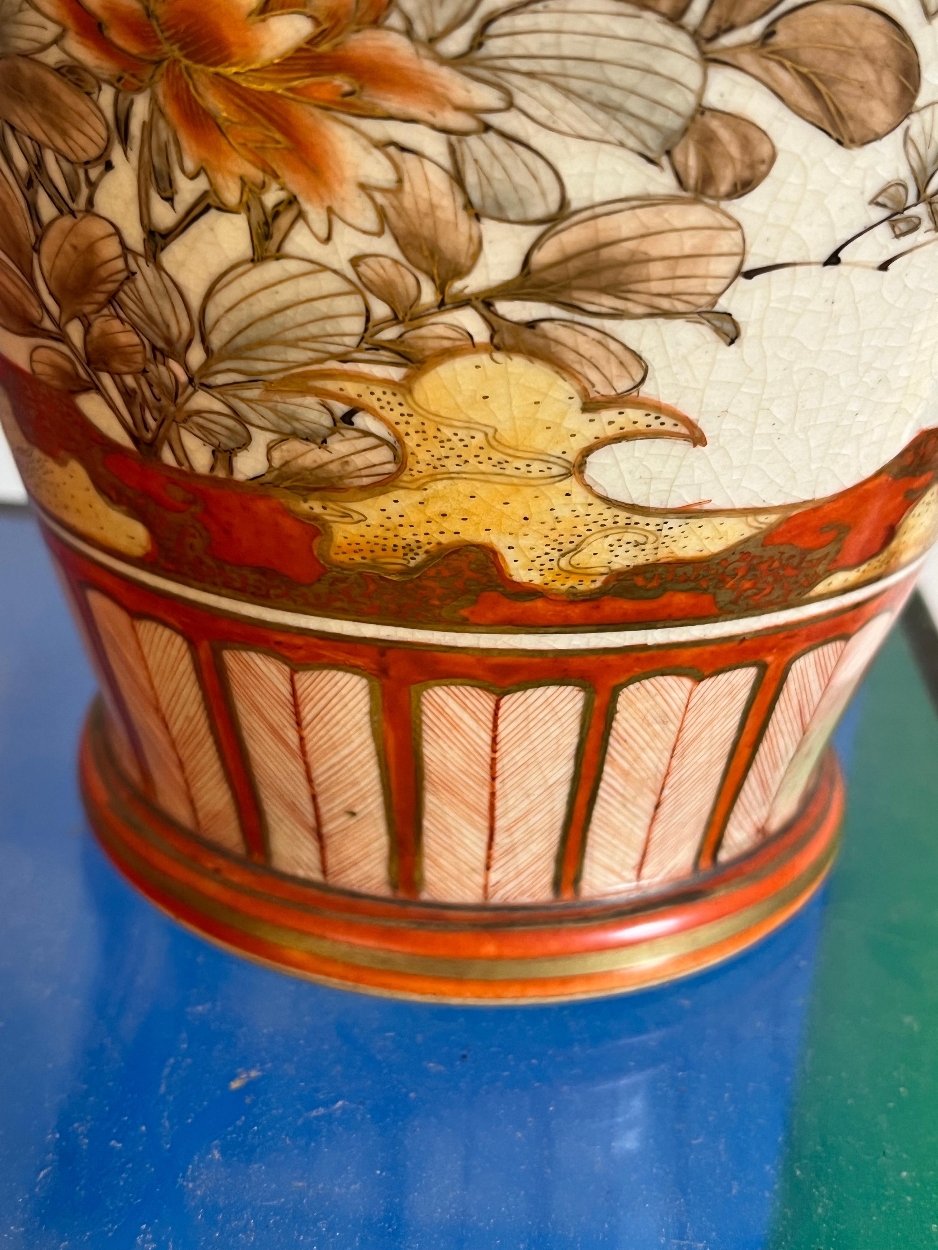 Pair of Meiji Period Kutani Vases For Sale 3
